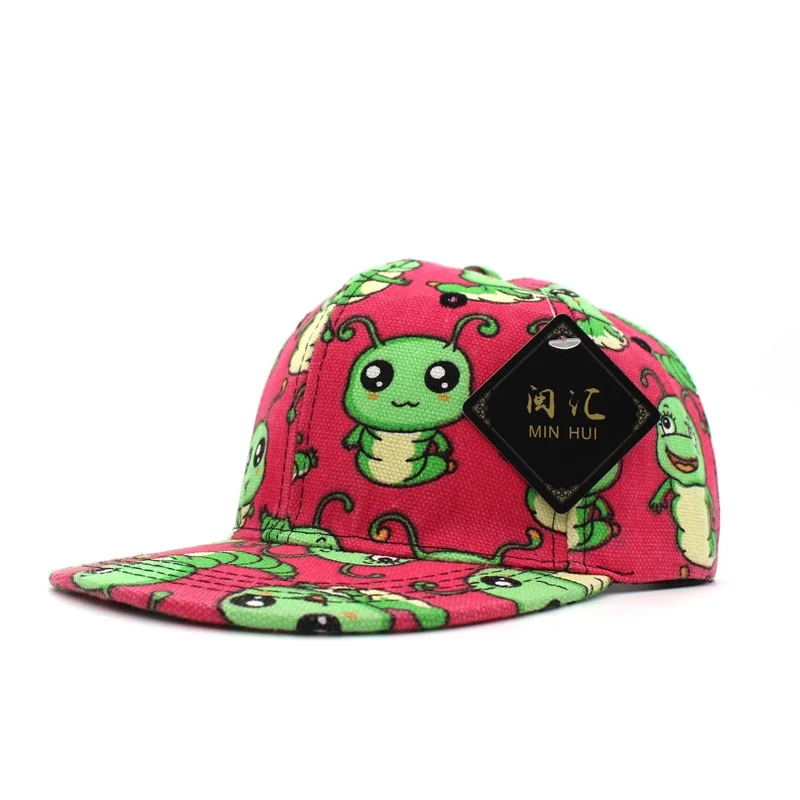 Minhui Мультфильм Гусеницы печати бейсболка s мальчиков и девочек Кепка Снэпбэк