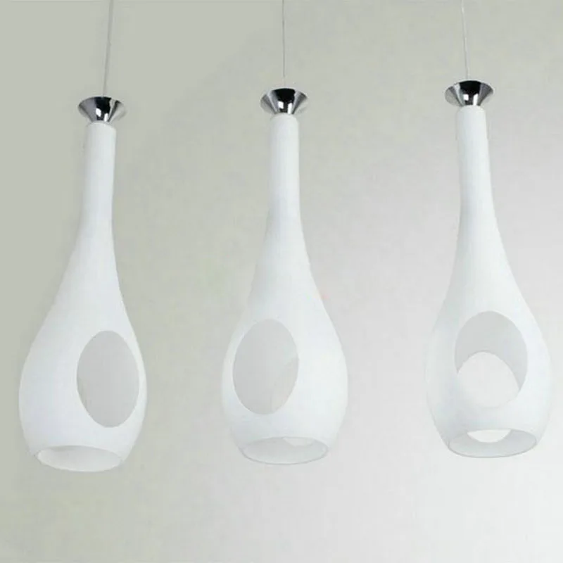 Роскошные стеклянные бутылки цвета слоновой кости столовая Подвесная лампа