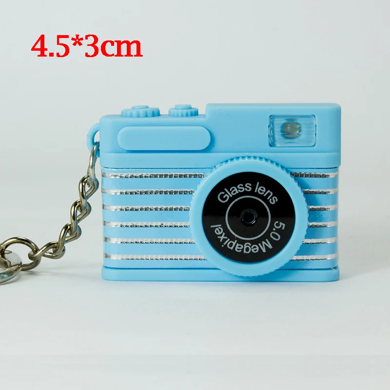 Blue 2 СВЕТОДИОДНЫЙ брелок со светящимся звуком, брелок для ключей, сумка, аксессуары, пластиковая игрушка, камера, автомобильный брелок, детский цифровой светодиодный брелок - Цвет: Blue 2