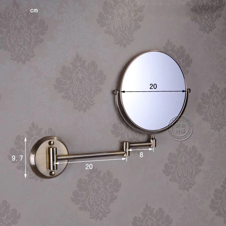 Senducs розовое золото зеркало для ванной комнаты твердая латунь складное с 8