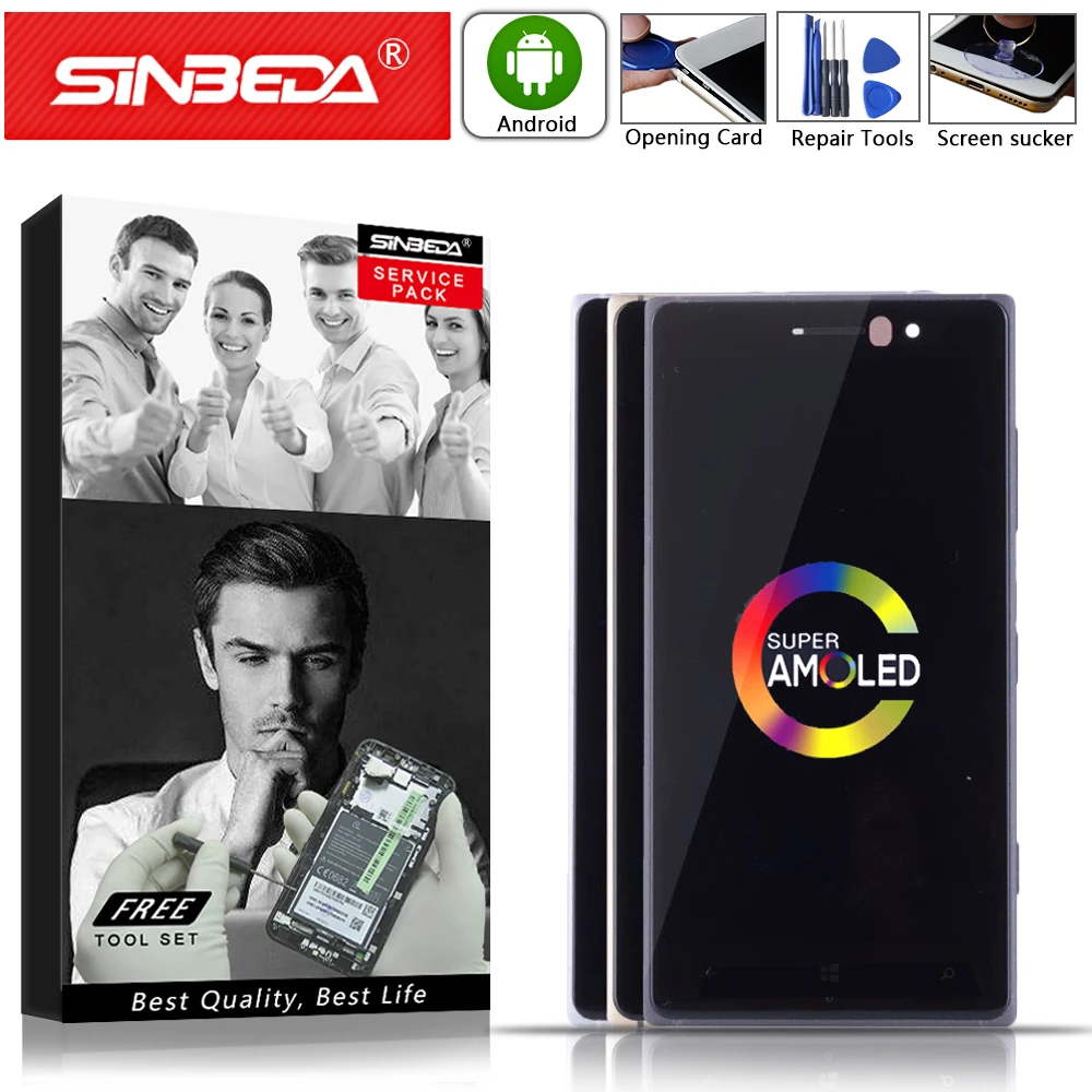 Sinbeda 5 0 &quotAMOLED lcd для NOKIA Lumia 830 сенсорный экран с рамкой дигитайзер сборка