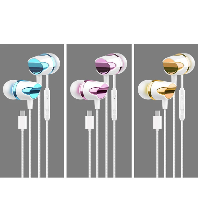 

Newest Hot 1pcs USB Type-C Earbuds Earphone Wired Control Stereo With MIC For LeEco Le 2/Max/Pro