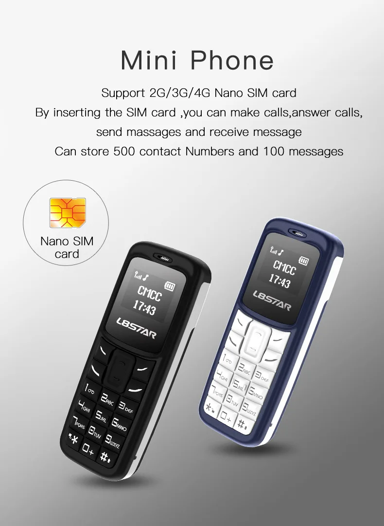 L8STAR BM30 новейшая беспроводная автомобильная bluetooth-гарнитура с двумя sim-картами TF, гарнитура для мобильного телефона, мини-маленький мобильный телефон