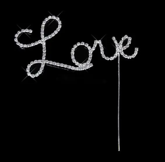 

Love Letter Rhinestone Wedding Birthday Party Anniversary Cake Topper Party Supplies Cake Accessory Decoration Dinner Decor