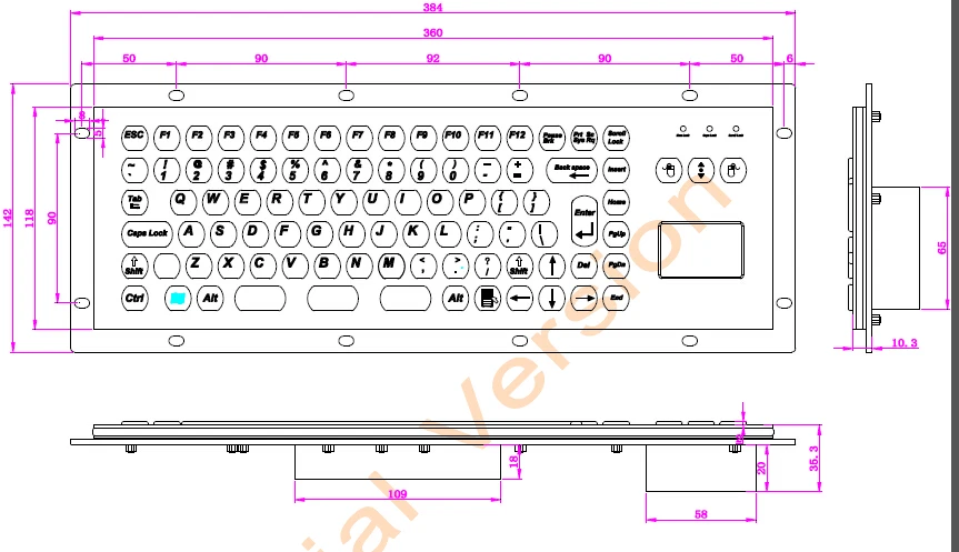 Металлическая клавиатура киоска с сенсорной панелью промышленная Сенсорная
