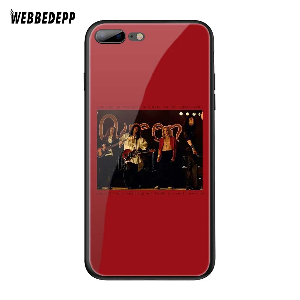TG13 Чехол WEBBEDEPP queen band Freddie Mercury из закаленного стекла TPU для Apple iPhone 6 6S 7 8 Plus 5 5S SE XR X XS 11 Pro MAX чехол - Цвет: TG13