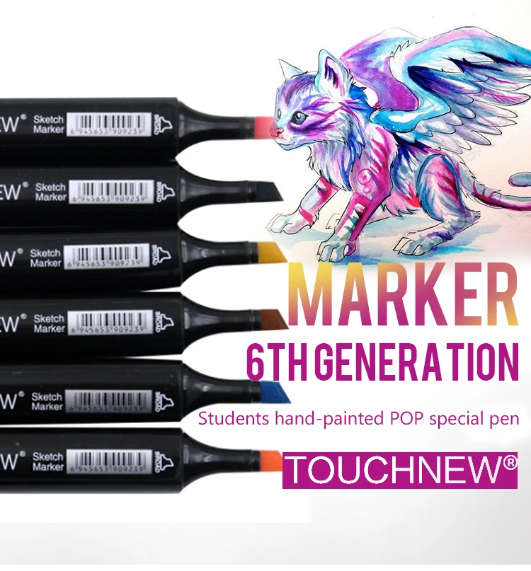 TOUCHNEW 168 цветные маркеры для рисования, двухглавые спиртовые маркеры для архитектурного дизайна, живопись, товары для рукоделия
