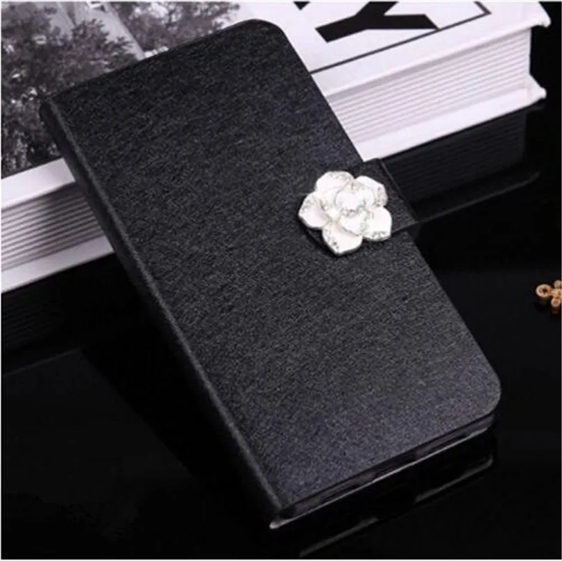 Black With Camellia Стильный Шелковый Чехол-книжка с откидной крышкой для huawei Y6 Y7 Prime y6 y7 Pro y6 Prime Бумажник Защитный чехол для телефона - Цвет: Black With Camellia