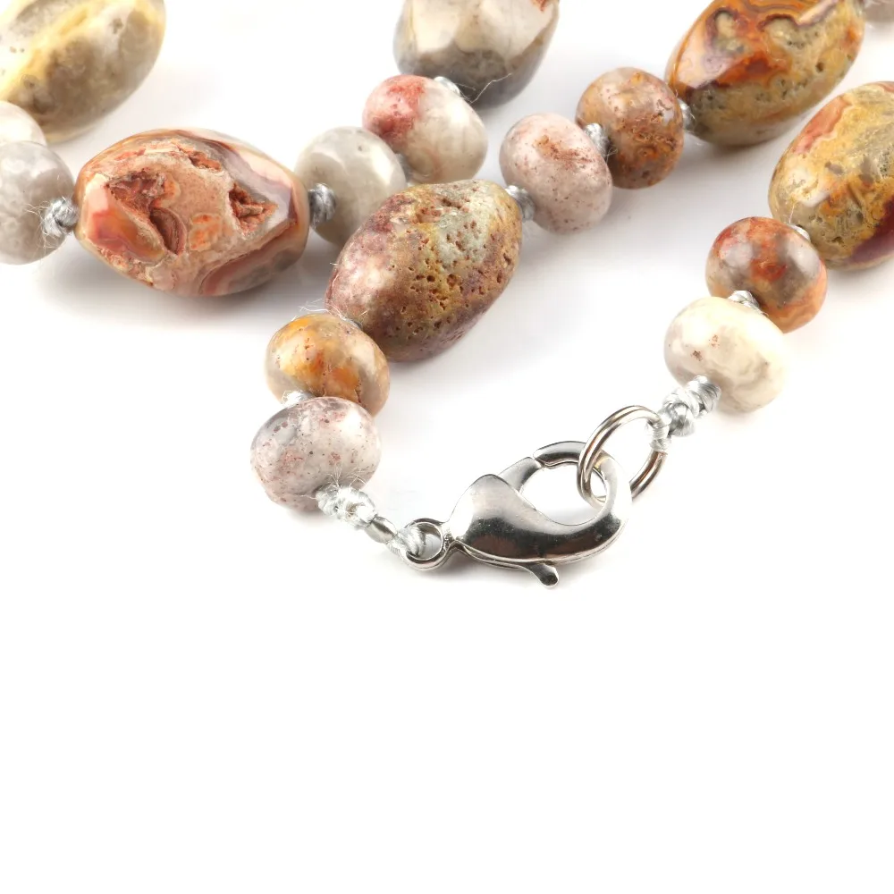 Оптовая продажа ожерелье из натурального камня агата диаметром 10x14 мм размером 18