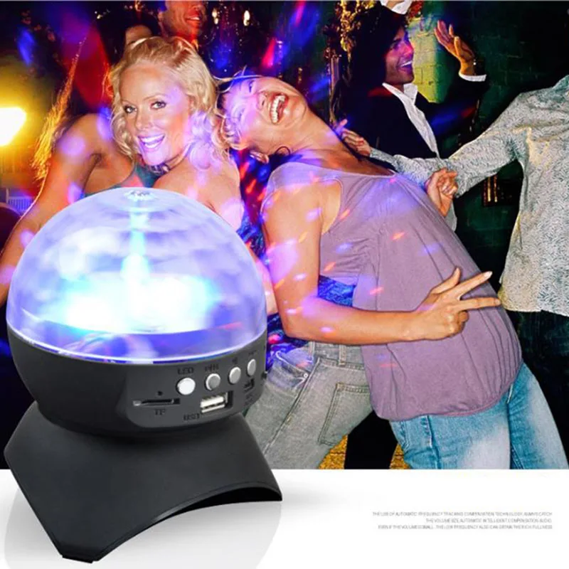 Disco DJ вечерние Bluetooth динамик Встроенный светильник шоу сценический светильник ing RGB изменение цвета светодиодный хрустальный шар поддержка TF AUX F