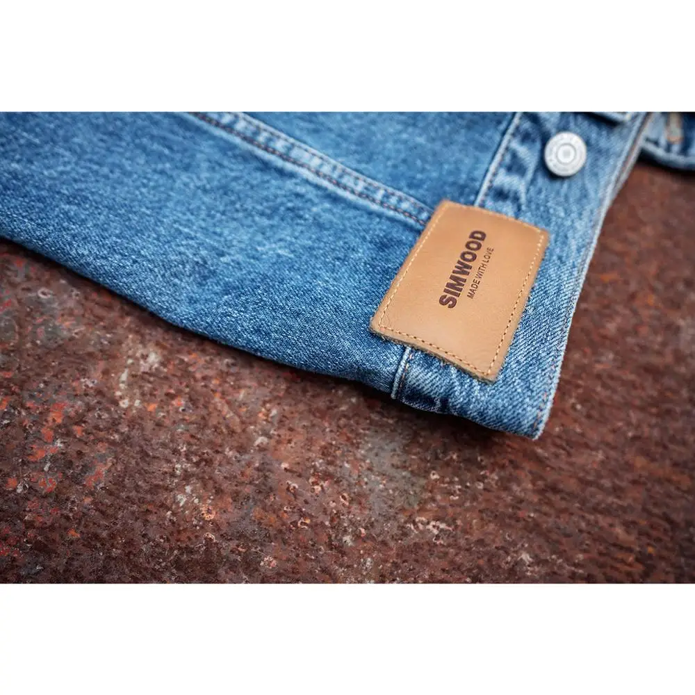 Повседневная мужская куртка SIMWOOD короткий приталенный жакет из денима верхняя