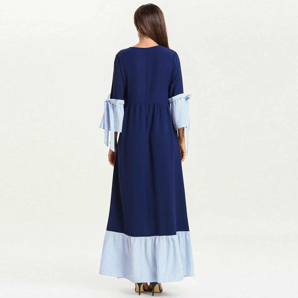 

2021 Women Silky Dubai Abaya Plus Size Turkish Kaftan Islamic Clothes Embroidery Patchwork Muslim Dress Fashion Robe VKDR1589