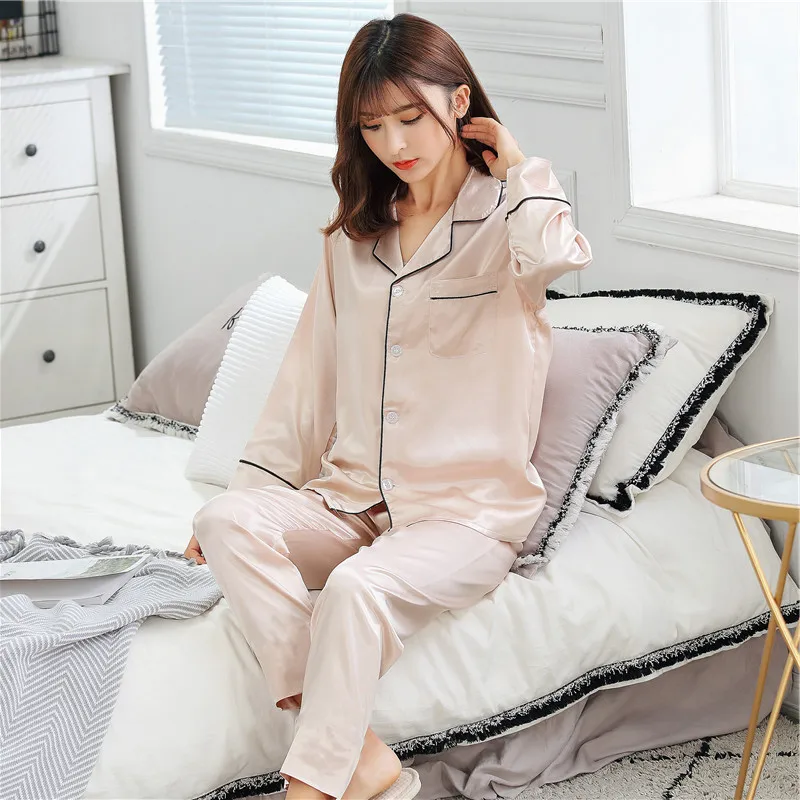 Женская Удобная Пижама большого размера с длинным рукавом Повседневная Домашняя