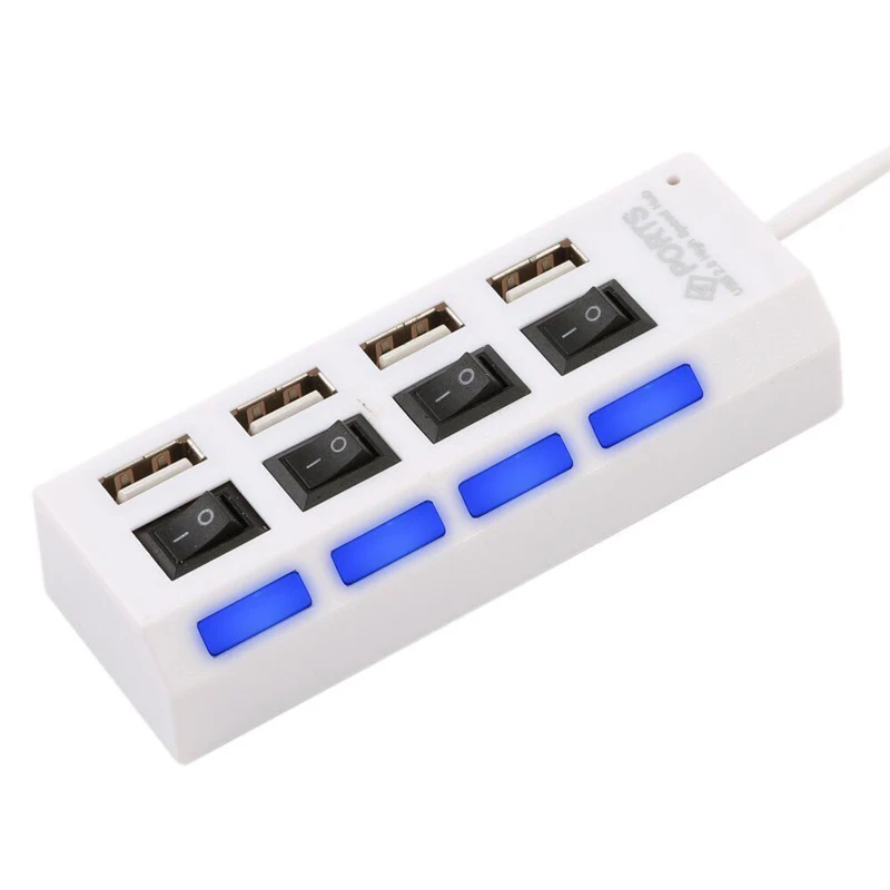 4 Ports White Высокоскоростной usb-концентратор Cliry с 4/7 портами и переключателем включения/выключения питания, расширитель, адаптер с несколькими конвертерами для MacBook, ПК, ноутбука - Цвет: 4 Ports White