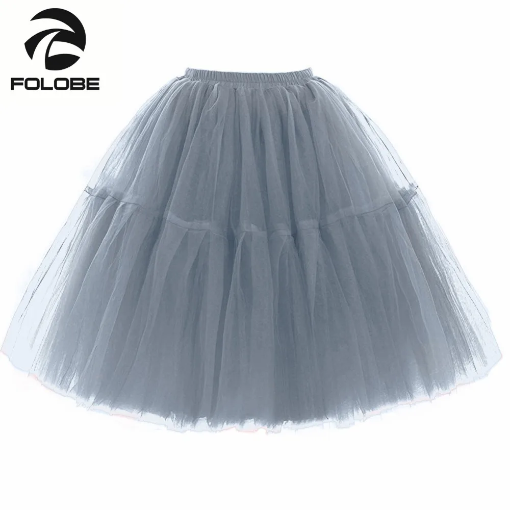 

FOLOBE Adult Tutu Skirts Ball Gown Vintage Organza Midi Tulle Skirt Women's Princess Petticoat for Prom Party