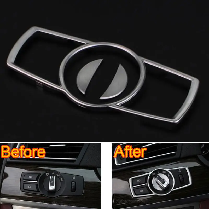 ABS Chrome Headlight Lamp Switch Cover Trim Frame Interior Car Styling Sticker For BMW 7 Series F01 F02 2010-2015 5 Series X3 X4