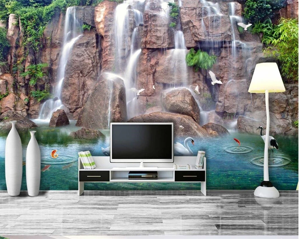 

3d обои для украшения гостиной, водопада, водопада и крана