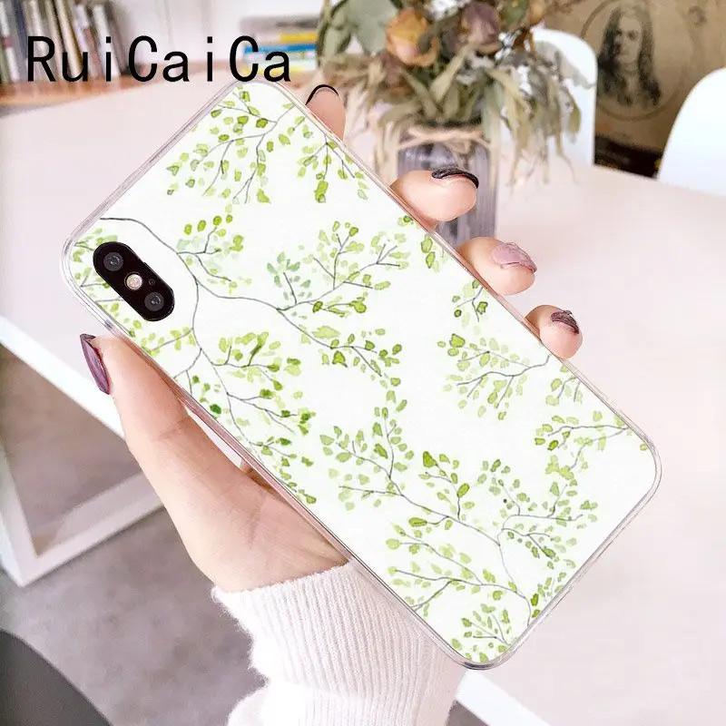 RuiCaiCa акварельные растения с цветочным узором мягкий чехол для телефона из ТПУ