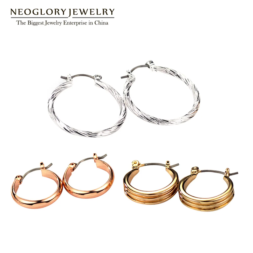 Серьги Крючки Neoglory с титановым покрытием женские ювелирные изделия различных