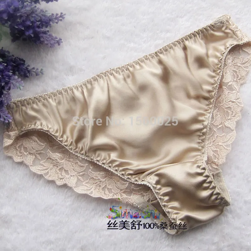 Качественные однотонные женские трусики из чистого шелка 100% шелк тутового