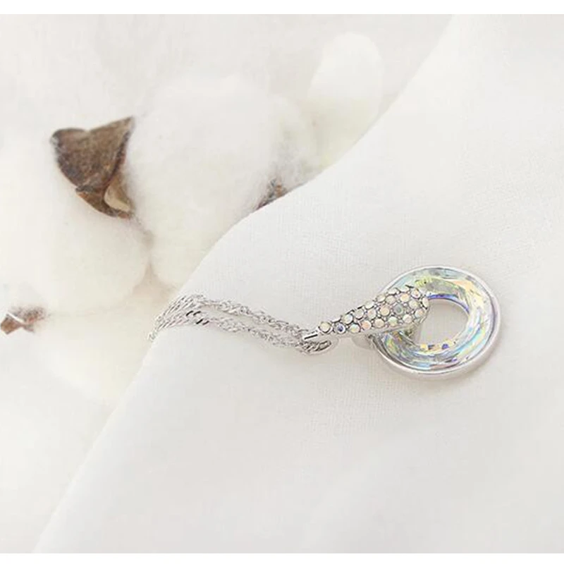 Модное круглое ожерелье ювелирные изделия Кристаллы от Swarovski круглые кулон
