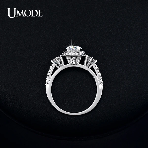 Женские обручальные кольца UMODE Anillos роскошные белого и золотого цвета высшего