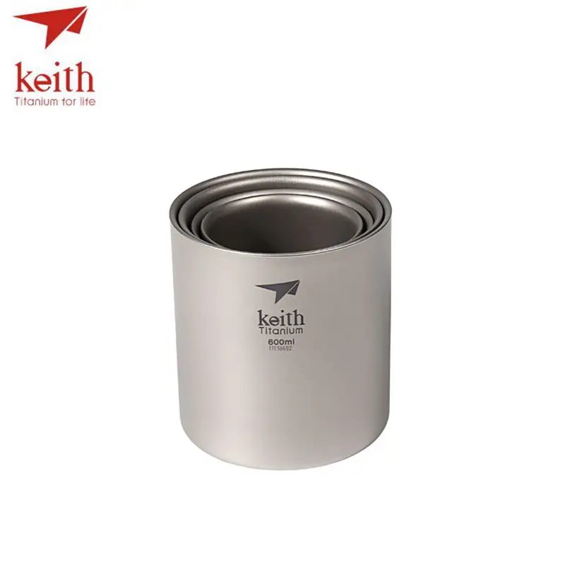 Keith 4 шт./компл. двойная стена из титана Фотоэлементы посуда для напитков