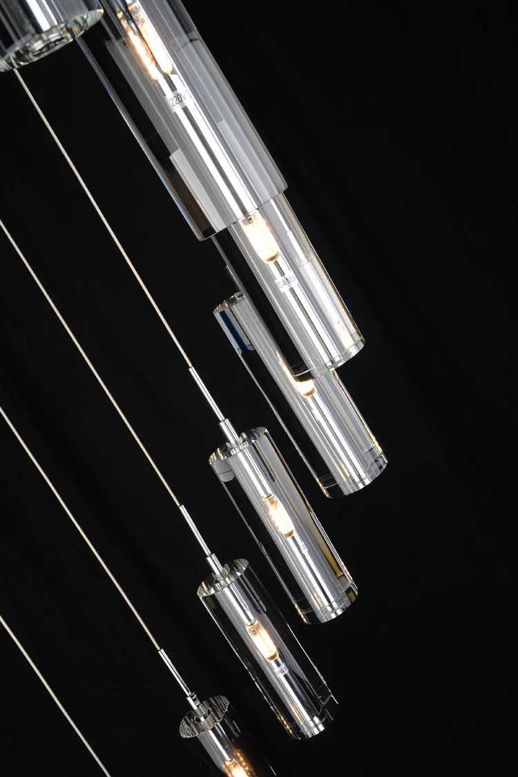 Хрустальный подвесной светильник спиральные светильники лестница вилла