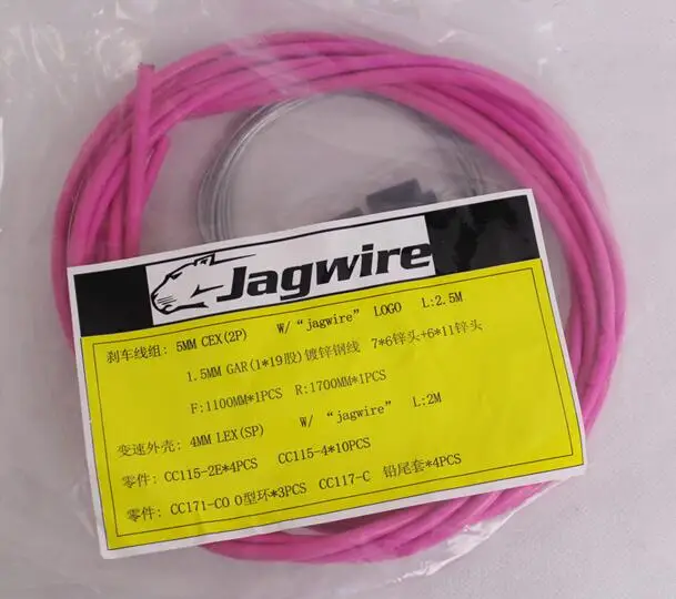 pink JAGWIRE Корпус кабель шланг комплект тормоза переключения для Sram велосипед Derailluer тормозной кабель и рычаг переключения провода линии - Цвет: pink
