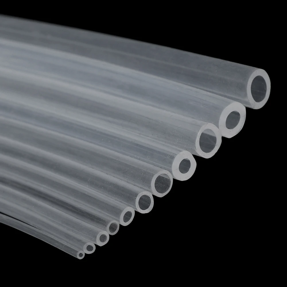 Гибкий шланг из пищевого силикона 1 метр прозрачный каучука с внешним диаметром 2 - Фото №1