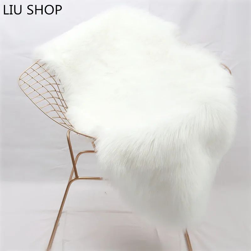 LIULong Faux Fur SHEEP RUG Artificial Skin Fluffy Chair Seat Sofa Cover Carpet Mat Area Rug Living Bedroom Home Decoration White | Дом и сад