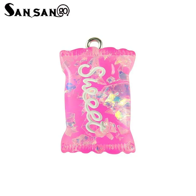 10 шт. Разноцветные Милые подвески из смолы в виде конфет для женщин и девушек