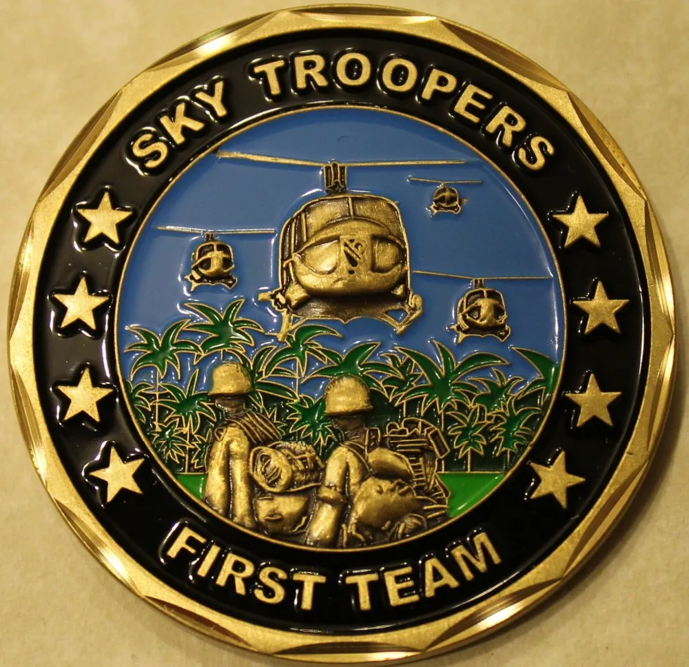 1-я кавалерия дивизион Вьетнам армия вызов монета 50 шт./лот DHL Бесплатная доставка