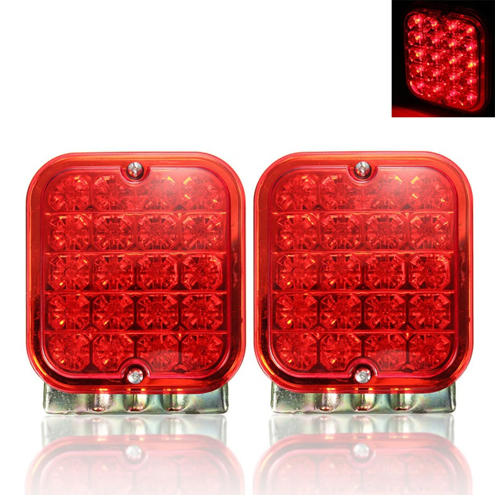 

1 Pair 20 LEDs Car Rear Tail Light Stop Brake Lamps Warning Light for Truck Trailer 12V Red