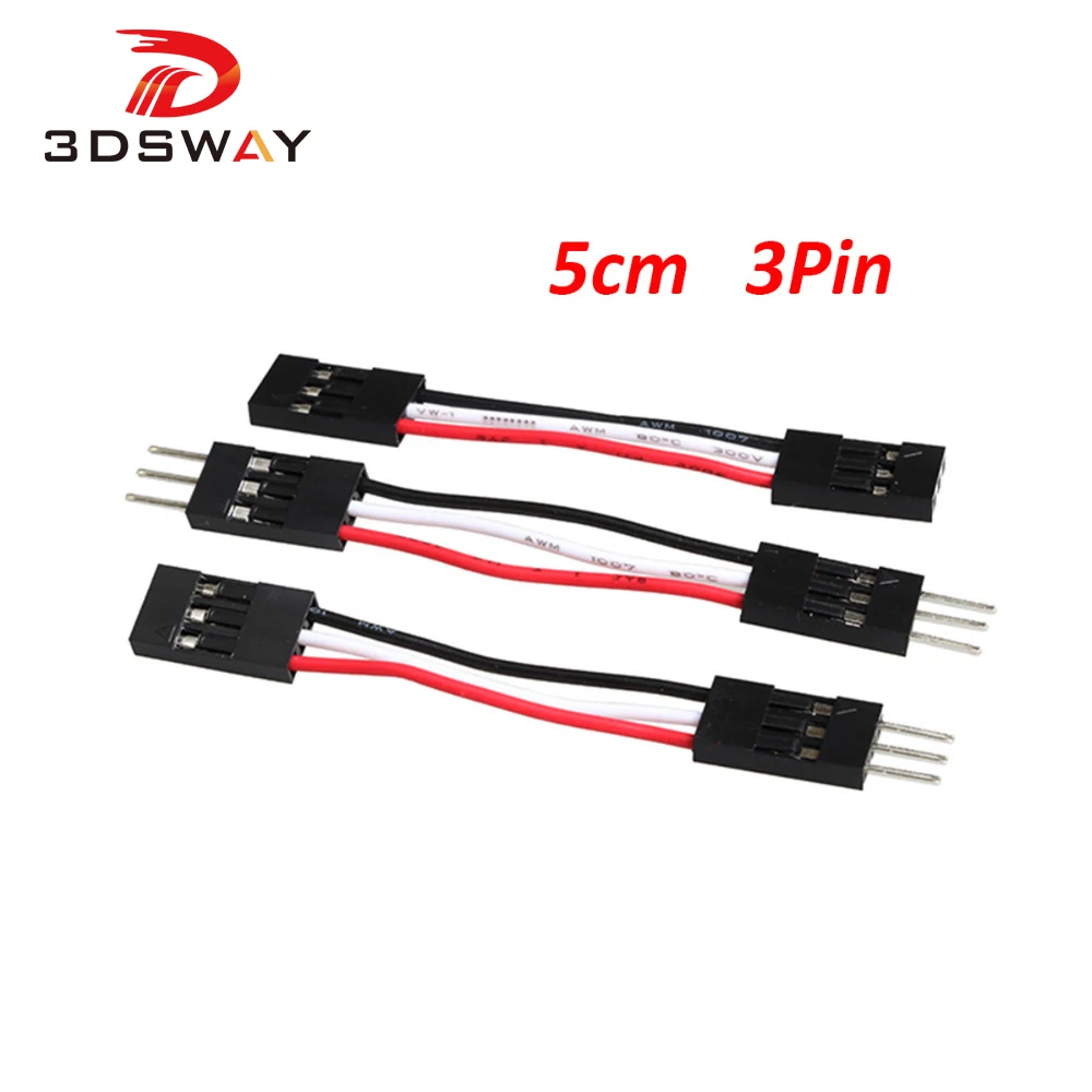 

3DSWAY 50pcs/lot 3pin 5cm Jumper Wires Cables M-M M-F Female to Female Breadboard DuPont Cables for DIY Electronic Starter Kits