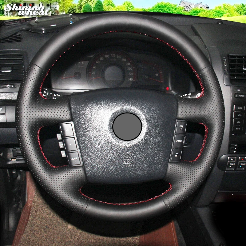 Фотофон BANNIS из черной натуральной кожи для Kia Borrego 2008 2015|Чехлы на руль| |
