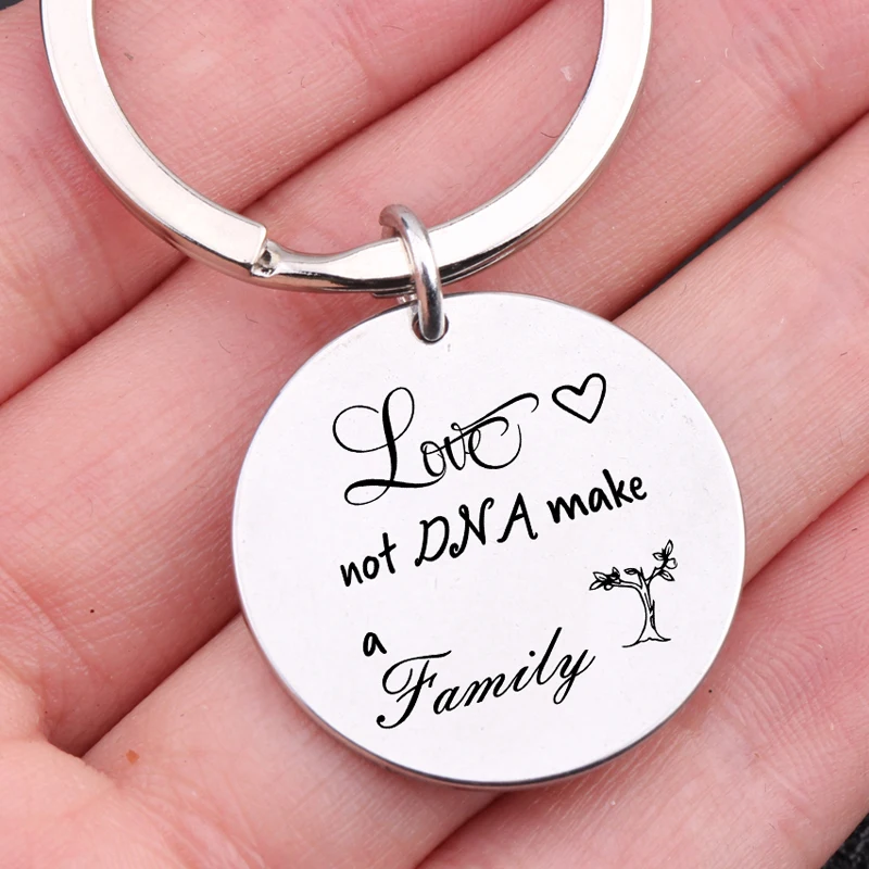 Ювелирный брелок с гравировкой Love Not DNA для семьи отчима мамы кольцо ключей
