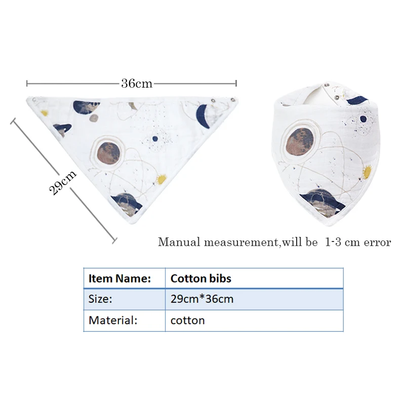6-слойные треугольные нагрудники Muslinlife бандана для новорожденных из мягкого