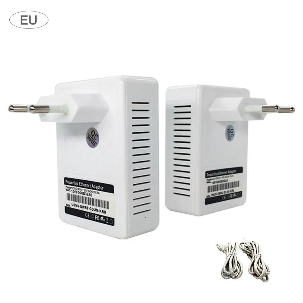 Комплект адаптеров для сети Ethernet, 500 м, домашняя вилка, мост, мини высокоскоростные сетевые адаптеры для линии электропитания, поддержка IPTV, США, Великобритании, ЕС - Цвет: White