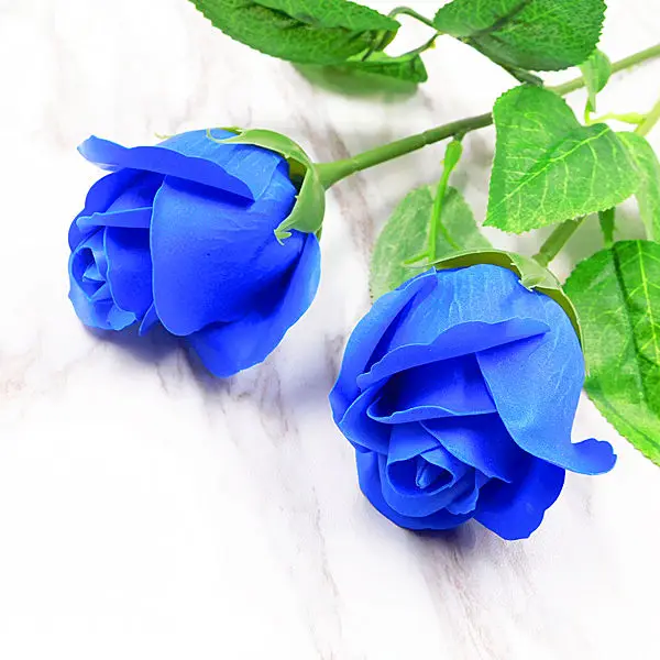 blue 5 шт.(4 см/один) Искусственный цветок розы голова мыло цветок Свадебный дом День Святого Валентина украшения DIY ручной работы цветок подарочная коробка - Цвет: blue