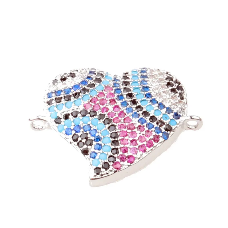 Новинка Турецкая Мода кулон в виде сердца ювелирный соединитель и циркон 3 цвета