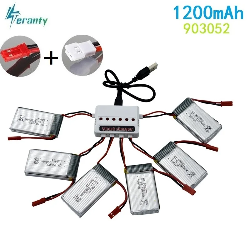 

3.7v 1200mAh lipo battery and charger for Syma X5 X5SW X5SC M18 H5P H11D H11C T64 T04 T05 F28 F29 T56 T57 Helicopter drone part