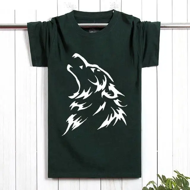 picture color Летняя мужская футболка 5XL волк большой размер 6XL 7XL 8XL Повседневная футболка с хлопковой печатью домашняя свободная темно-синяя - Цвет: picture color