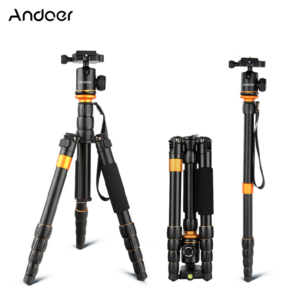

CZ STOCK 5-Section Adjustable Video Camera Tripod Monopod Aluminum Alloy with BallHead Bag for Canon Nikon Sony Max. Load 5kg