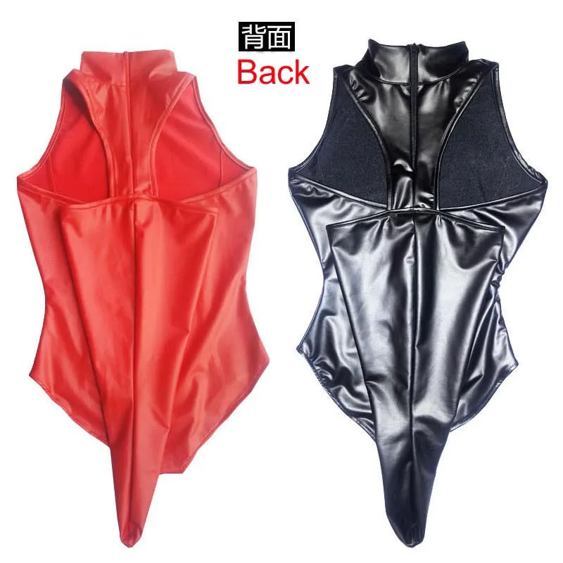 Косплей Аниме игра латексный костюм сексуальный черный Боди без рукавов с