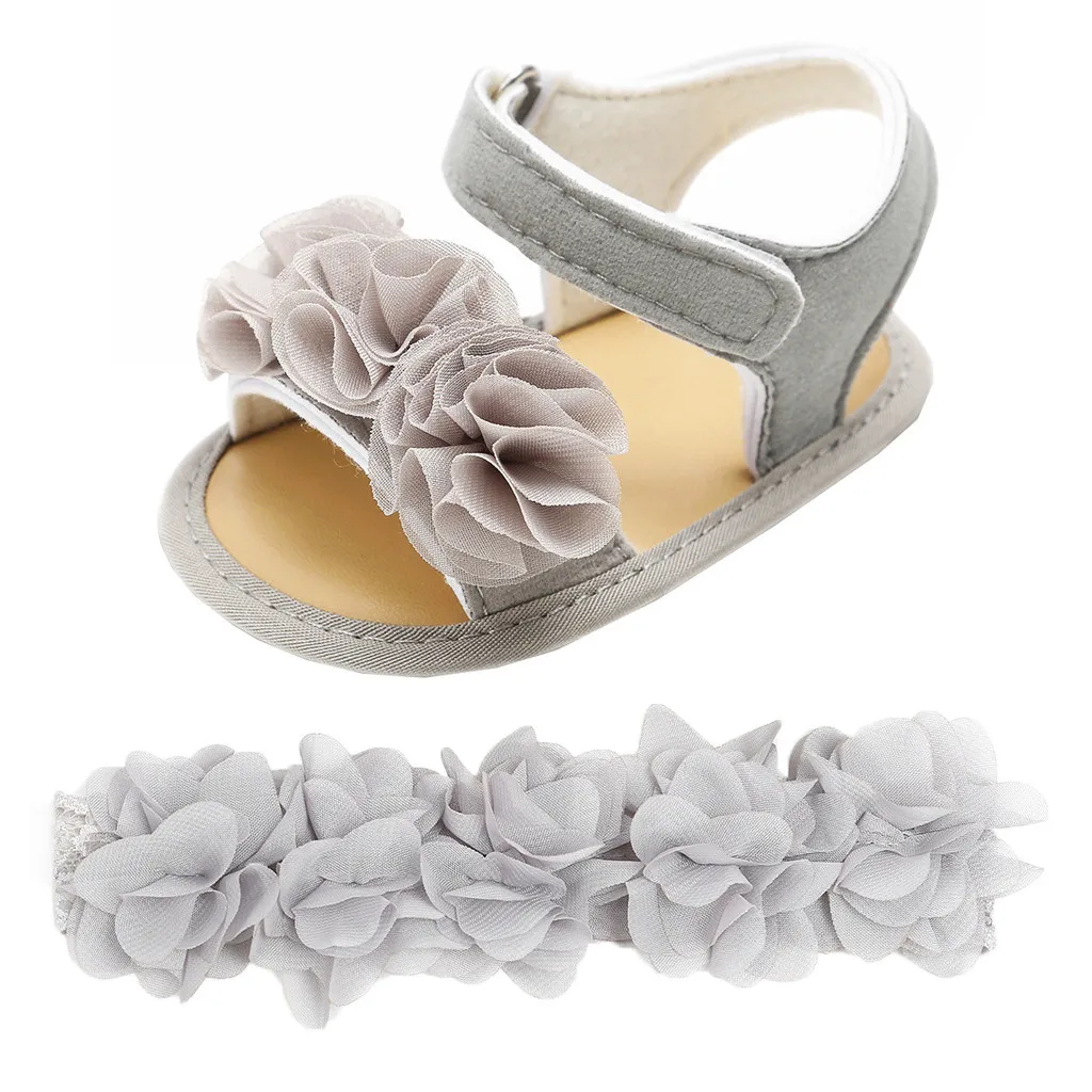Детские сандалии 2 шт. повязка на голову для новорожденных девочек и мальчиков + с