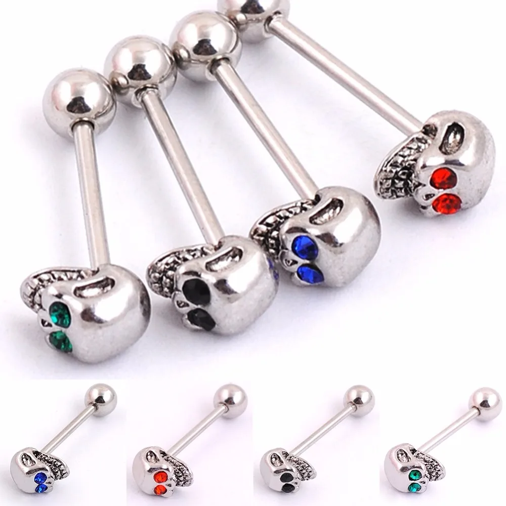 Skeleton Tongue Rings |