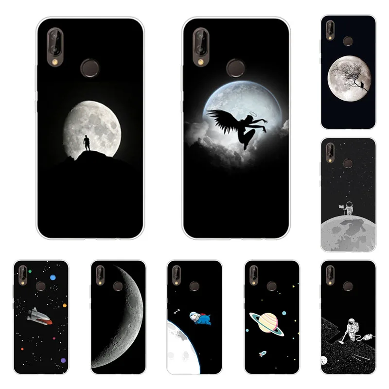 Чехол Huawei Honor Play из силикона с черной граффити рисунком, мягкая задняя крышка из ТПУ для защиты чехла телефона.