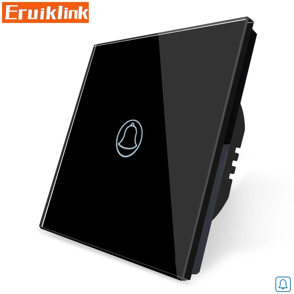 Бесплатная доставка сенсорный дверной Звонок переключатель белая Хрустальная