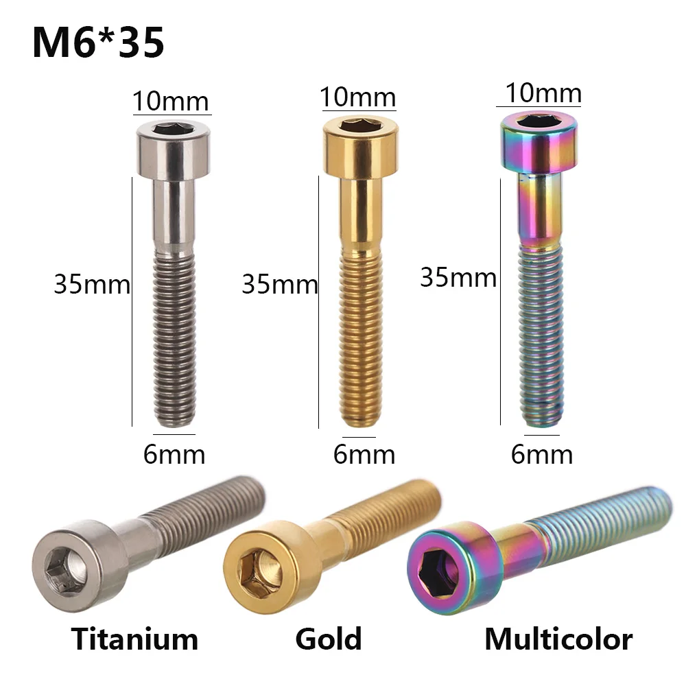 Титановые болты M6 1 шт. 30/35/40 мм для велосипедных гарнитур фиксирующий стержень